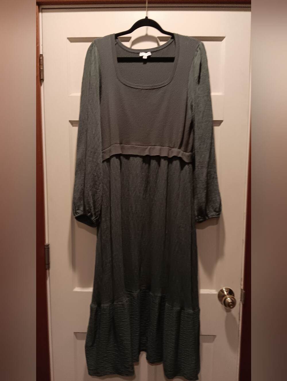 Baltic Born Sage Green Long Sleeve Maxi Dress Size 1X.